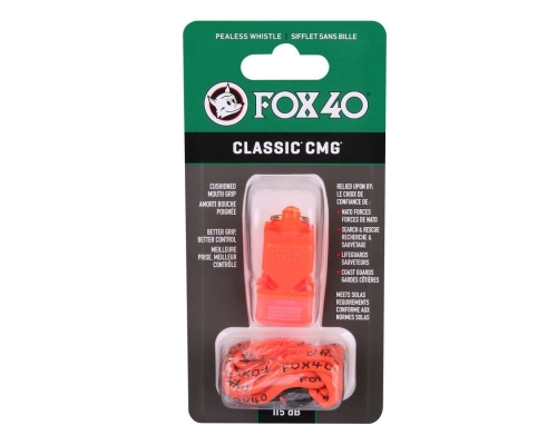Gwizdek Fox 40 Classic CMG ze sznurkiem , kolor pomarańczowy